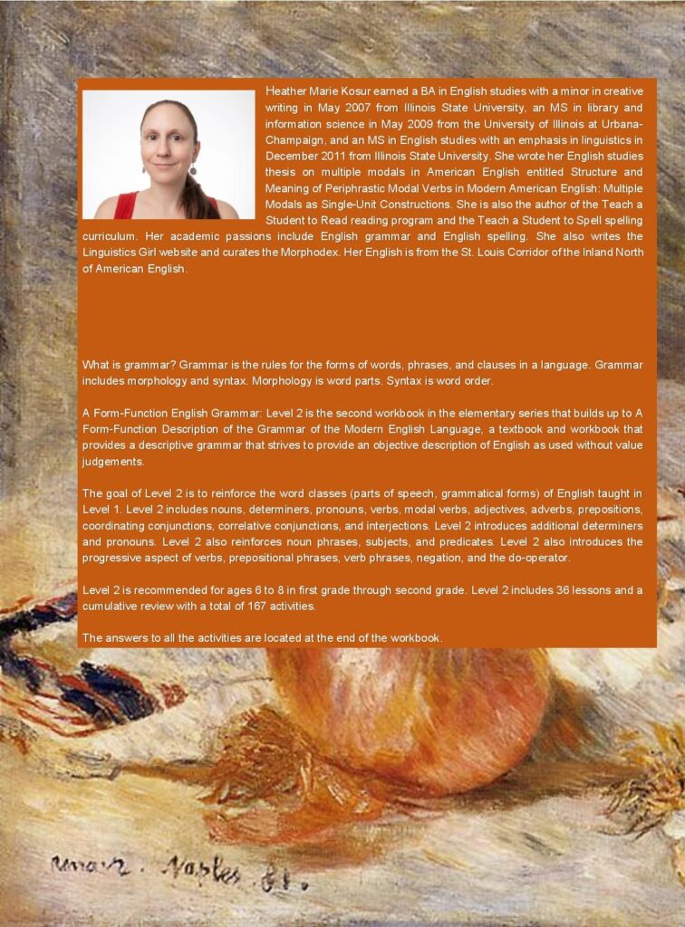Level 2 Form-Function English Grammar Back Cover